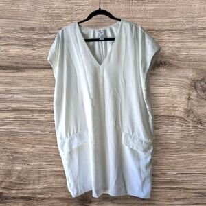 Bar III Shift Dress White Sleeveless  Sheath V Neck Summer Classic Preppy SZ XL